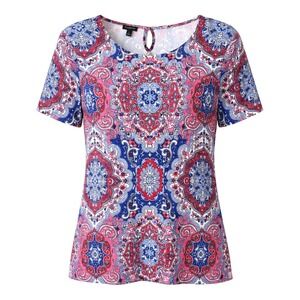 Talbots Coastal Boho Grandmillennial Paisley Top Womens Size Large Preppy Chic